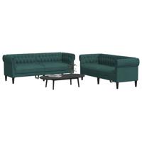 2-delige Loungeset stof donkergroen - thumbnail