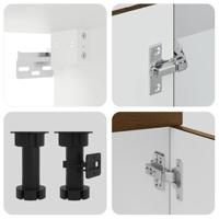 8-delige Keukenkastenset Kalmar bewerkt hout bruin eikenkleur - thumbnail