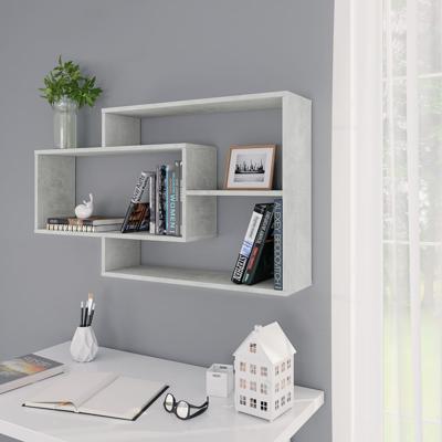 VidaXL Wandschappen 104x20x58,5 cm bewerkt hout betongrijs