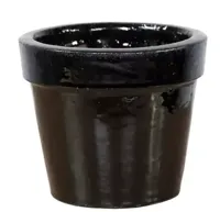 Mega Collections Bloempot Basis Geglazuurd Ø47xH39 cm Zwart - thumbnail