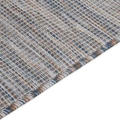 VidaXL Buitenkleed platgeweven 120x170 cm bruin en blauw
