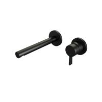 Inbouw Wastafelmengkraan Brauer Black Edition Coldstart Rechte Uitloop Halfronde Hendel Rechts Mat Zwart Met Rozetten Brauer - thumbnail