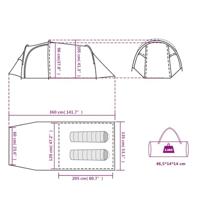 VidaXL Tunneltent 2-persoons waterdicht oranje - thumbnail