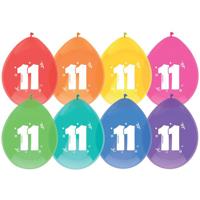 11 jaar ballonnen 8 stuks - thumbnail