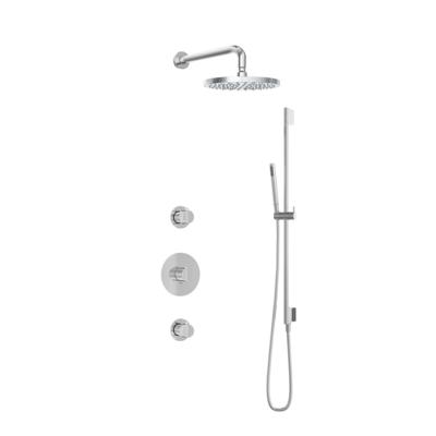 Hotbath Buddy - Inbouw Regendoucheset - 2 Stopkranen - Thermostatisch - Wandarm 35 cm - Hoofddouche 250 mm - Staafhanddouche - Glijstang 900 mm - Waterbesparend - V01