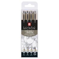 Sakura pigma micron fineliner set, 4 maten, licht koelgrijs - thumbnail