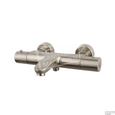 Badkraan Wiesbaden Caral Opbouw Thermostatisch Geborsteld Staal - thumbnail