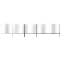 Tuinhek met speren bovenkant 8,5x1,5 m staal zwart - thumbnail