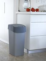 Curver flip bin 45 liter zilver/antraciet - thumbnail
