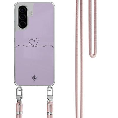 Samsung Galaxy A36 hoesje met rosegoud koord - Hortensia