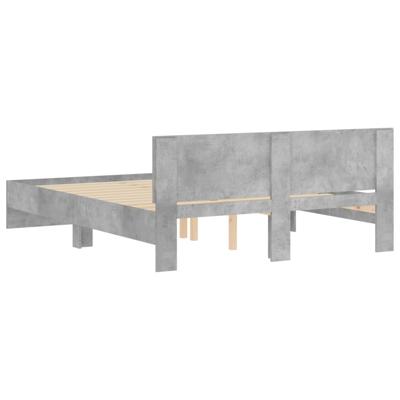 Bedframe met hoofdeinde betongrijs 150x200 cm