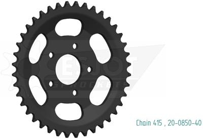 ESJOT achtertandwiel "0850" chain wheel 415 40z steel black
