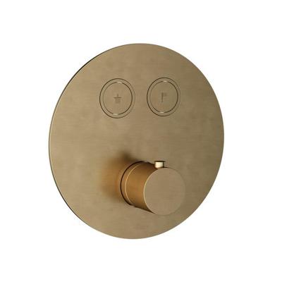 Douchethermostaat Hotbath Cobber Inbouw 2 Pushbuttons Rond Geborsteld Messing (excl. inbouwdeel) Living Colours