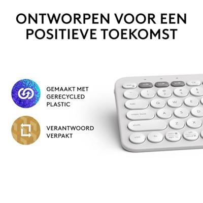 Logitech K380s Pebble Keys 2 toetsenbord Draadloos Wit
