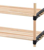 H&S Collection Schoenenrek - 4-laags - hout - 76 x 28 x 59 cm - thumbnail