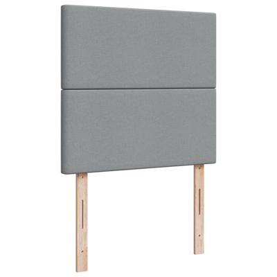 Boxspring met matras stof lichtgrijs 140x190 cm - thumbnail