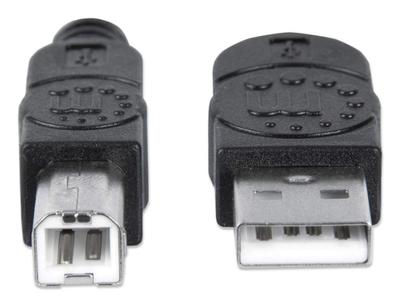 Manhattan USB-kabel USB 2.0 USB-A stekker, USB-B stekker 5.00 m Zwart 337779