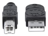 Manhattan USB-kabel USB 2.0 USB-A stekker, USB-B stekker 5.00 m Zwart 337779 - thumbnail
