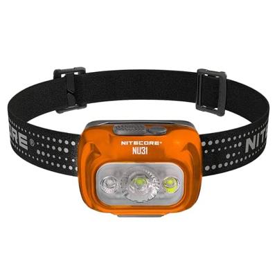 NiteCore NU31 orange Hoofdlamp LED werkt op een accu 550 lm
