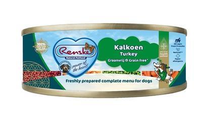 Renske Graanvrij vers bereid kalkoen natvoer hond (blikjes) 1 tray (24 x 95 g)