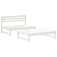 2-delige Loungeset massief grenenhout wit - thumbnail