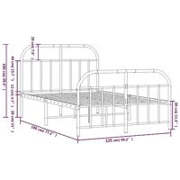 Bedframe met hoofd- en voeteneinde metaal zwart 120x190 cm - thumbnail