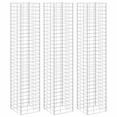 VidaXL Schanskorf plantenbakken 3 st verhoogd 30x30x150 cm ijzer