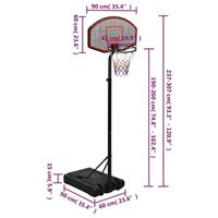 Basketbalstandaard 237-307 cm polyetheen - thumbnail