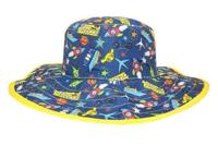 Banz kinder zonnehoedje omkeerbaar voertuigen donkerblauw 56 cm - thumbnail