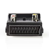 Schakelbare SCART-Adapter | SCART Male - SCART Female + S-Video Female + 3x RCA Female | Zwart - thumbnail