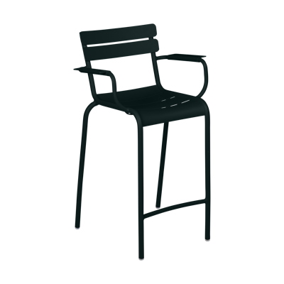 Fermob Luxembourg barkruk met arm H70 Liquorice