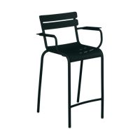 Fermob Luxembourg barkruk met arm H70 Liquorice - thumbnail