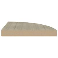 Hoekschappen zwevend 4 st 35x35x3,8 cm MDF eikenkleurig - thumbnail