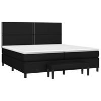 Boxspring met matras stof zwart 200x200 cm - thumbnail