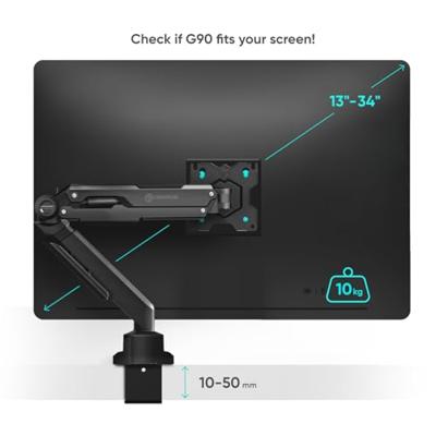 ONKRON G90 86,4 cm (34") Bureau Zwart