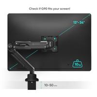 ONKRON G90 86,4 cm (34") Bureau Zwart - thumbnail