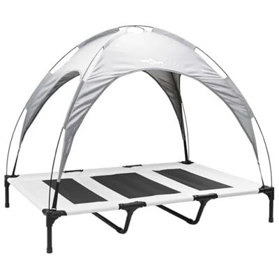 VidaXL Hondenbed zilvergrijs 122 x 93 x 106,5 cm staal