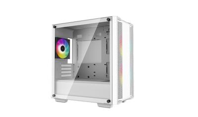 DeepCool cc360 argb midi tower behuizing (wit | 2x usb-a | rgb | tempered glass)