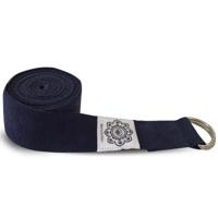 Katoenen Yoga Riem Donkerblauw met D-Ring - 248 cm - thumbnail