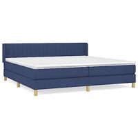 Boxspring met matras stof blauw 200x200 cm - thumbnail