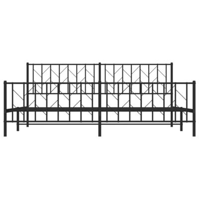 Bedframe met hoofd- en voeteneinde metaal zwart 200x200 cm Bedframe met hoofd- en voeteneinde metaal zwart 200x200 cm