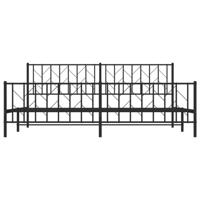 Bedframe met hoofd- en voeteneinde metaal zwart 200x200 cm - thumbnail