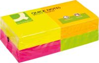 Q-CONNECT Quick Notes, ft 76 x 76 mm, 80 vel, pak van 12 blokken in 4 neonkleuren - thumbnail