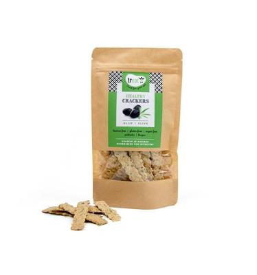 Treat Crackers olijf glutenvrij 80 Gram Treat Crackers olijf glutenvrij 80 Gram