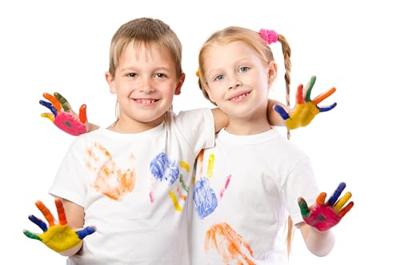 Boti Natural face & fingerpaint tube - groen en geel, 2x65ml