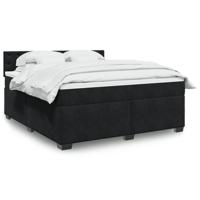 Boxspring met matras fluweel zwart 180x200 cm - thumbnail