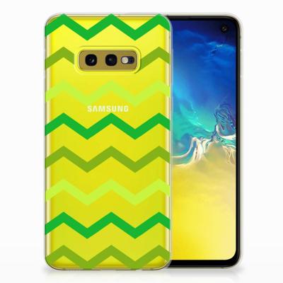Samsung Galaxy S10e | TPU bumper | Zigzag Groen