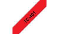 Brother TC-401 Labeltape Kunststof Tapekleur: Rood Tekstkleur: Zwart 12 mm 7.7 m - thumbnail