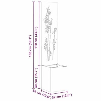 VidaXL Tuin privacy screen zwart 32 x 32 x 150 cm koudgewalst staal