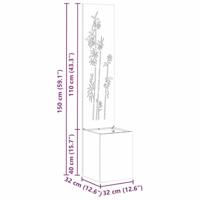 VidaXL Tuin privacy screen bloemen olijfgroen 32 x 32 x 150 cm - thumbnail